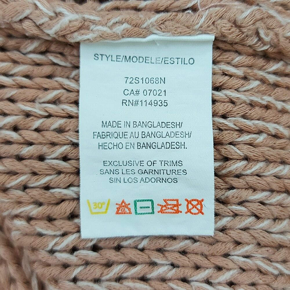 RDI Sweater Womens Small Pink Beige V-Neck Faux Suede Elbow Patch Knit Fall - Picture 9 of 11